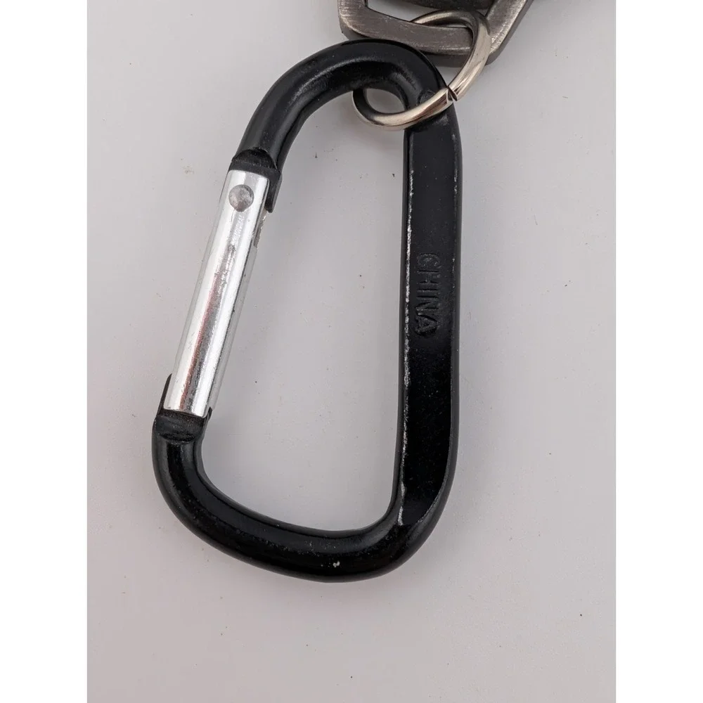 Carabiner Key Ring Watch Men's 42mm Gunmetal Tone Clip On New Battery